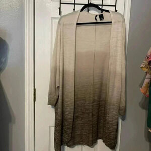 New Direction size 2x. Two tone brown. Long kimono.